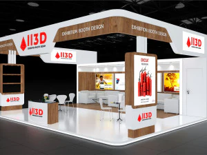 Exhibition Stall Three Side Open 8X7 3D Model