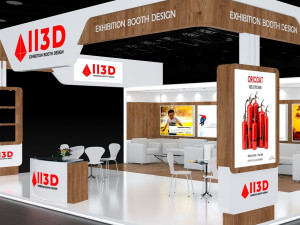 Exhibition Stall Three Side Open 8X7 Model 3D