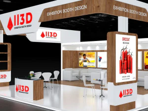 Exhibition Stall Three Side Open 8X7 3D Model