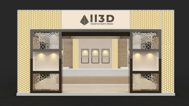 Exhibition Stall Three Side Open 6X6 Modèle 3D .c4d .max .obj .3ds .fbx .stl .blend 
