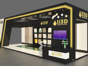 Exhibition Stall Three Side Open 11X4 3D Model