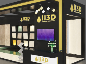 Exhibition Stall Three Side Open 11X4 3D Model