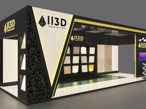 Exhibition Stall Three Side Open 11X4 3D Model