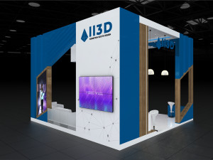 Exhibition Stall Four Side Open 7X7 Model 3D