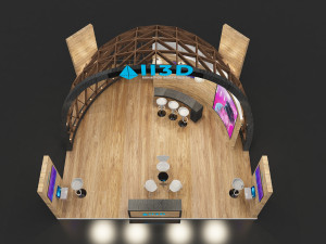 Exhibition Stall Four Side Open 7X7 Model 3D