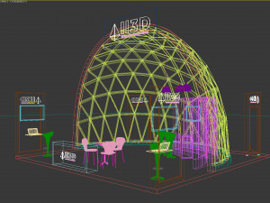 Exhibition Stall Four Side Open 7X7 Model 3D