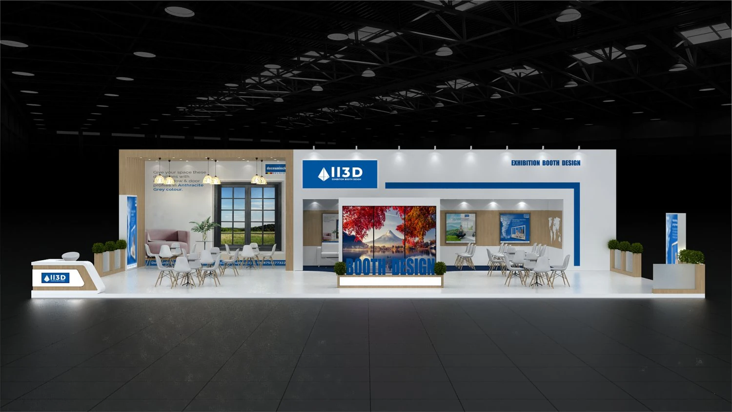 Exhibition Stall Three Side Open 16X10 3D Model .c4d .max .obj .3ds .fbx .stl .blend 