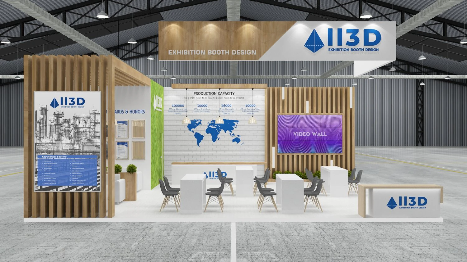 Exhibition Stall Two Side Open 8X10 3D Model .c4d .max .obj .3ds .fbx .stl .blend 