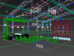 Exhibition Stall Two Side Open 8X10 3D Model