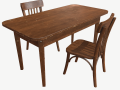 Old Table and Chair 3D-Modell