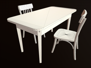 old table and chair 3D 模型