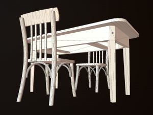 old table and chair 3D 模型