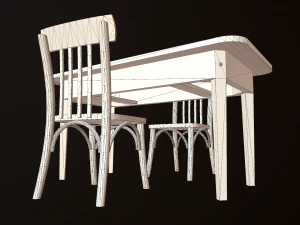 old table and chair 3D Model