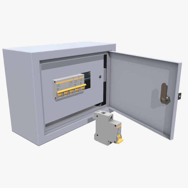 electrical fuse box 3D Model .c4d .max .obj .3ds .fbx .stl .blend 