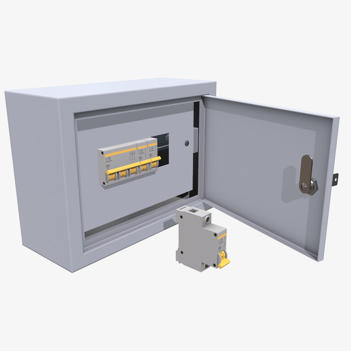 electrical fuse box 3D Model .c4d .max .obj .3ds .fbx .stl .blend 