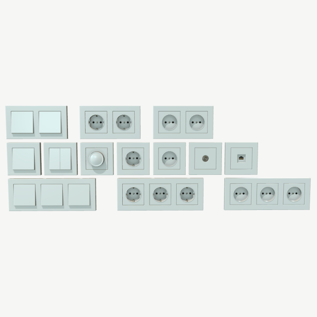 electrical switches and outlets 3D-Modell .c4d .max .obj .3ds .fbx .stl .blend 