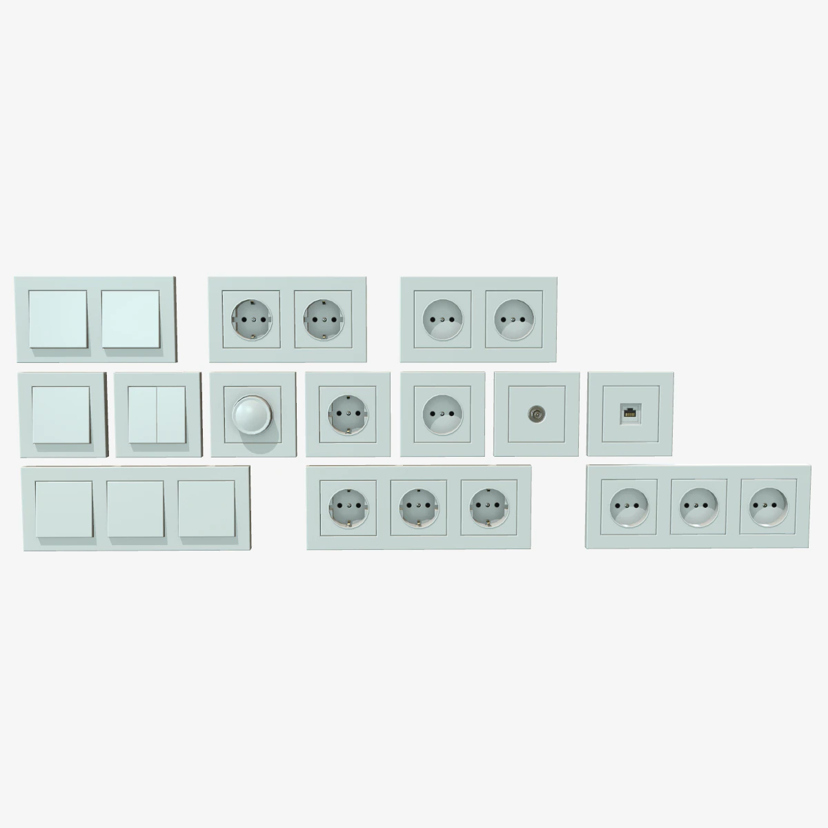 electrical switches and outlets 3D Model .c4d .max .obj .3ds .fbx .stl .blend 