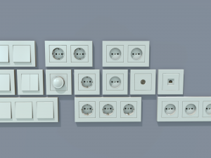 electrical switches and outlets 3D-Modell