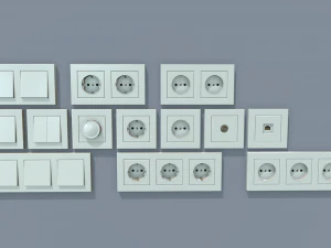 electrical switches and outlets 3D Model