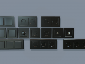 electrical switches and outlets 3D-Modell