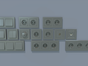 electrical switches and outlets 3D-Modell