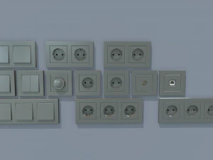 electrical switches and outlets 3D Model