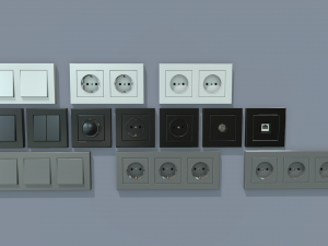 electrical switches and outlets 3D-Modell
