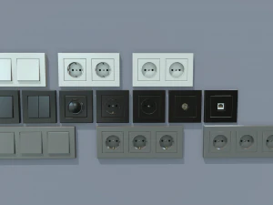 electrical switches and outlets 3D Model