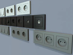 electrical switches and outlets 3D Model