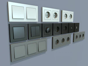 electrical switches and outlets 3D Model