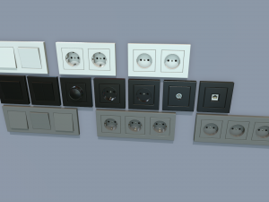 electrical switches and outlets 3D-Modell