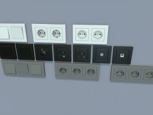 electrical switches and outlets 3D Model