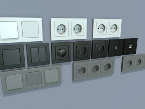 electrical switches and outlets 3D Model