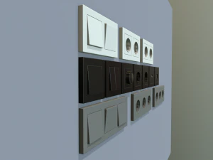 electrical switches and outlets 3D Model