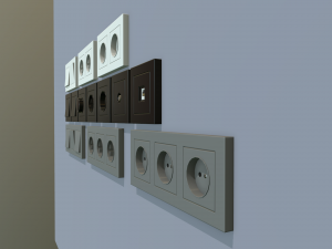 electrical switches and outlets 3D-Modell