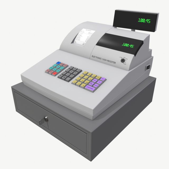 cash register 3D 모델 .c4d .max .obj .3ds .fbx .stl .blend 