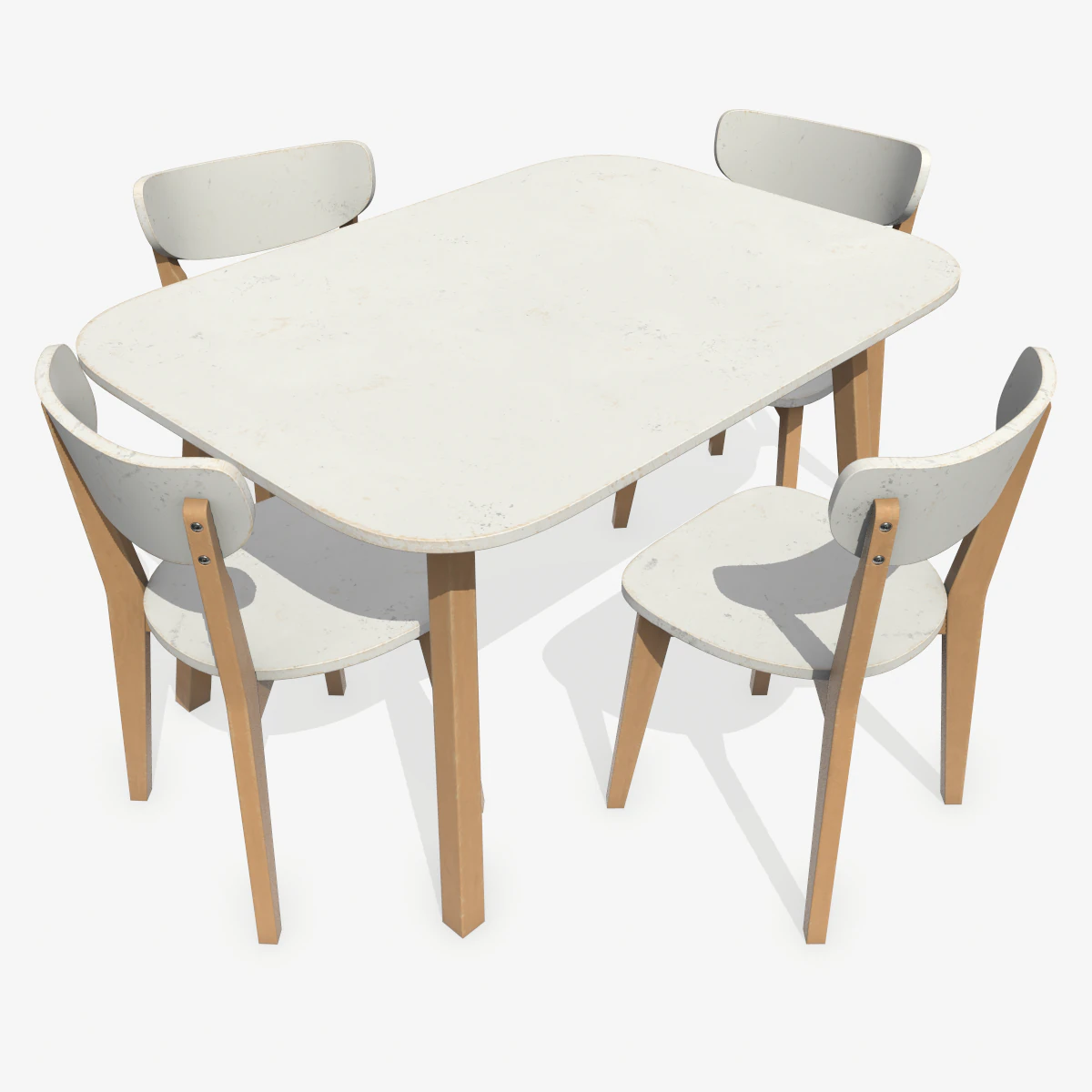 mesa e cadeira de jantar antigas Modelo 3D .c4d .max .obj .3ds .fbx .stl .blend 