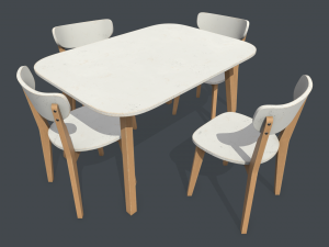 old dining table and chair Modelo 3D