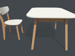 old dining table and chair Modelo 3D