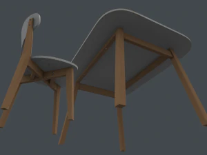 mesa e cadeira de jantar antigas Modelo 3D