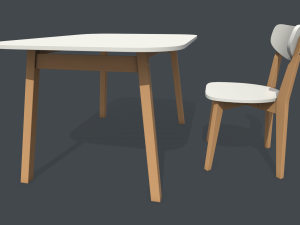 old dining table and chair Modelo 3D