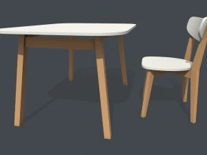 mesa e cadeira de jantar antigas Modelo 3D