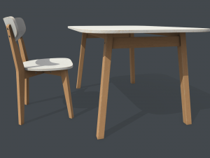old dining table and chair Modelo 3D