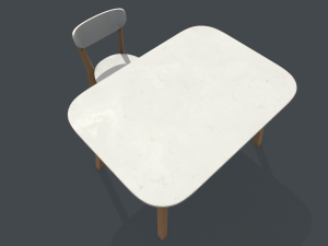 old dining table and chair Modelo 3D