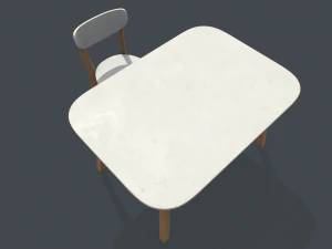 mesa e cadeira de jantar antigas Modelo 3D