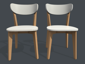 old dining table and chair Modelo 3D