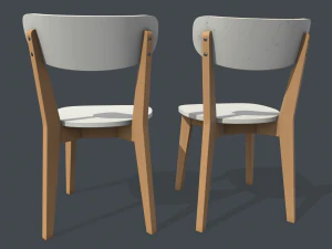 mesa e cadeira de jantar antigas Modelo 3D