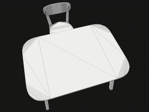 old dining table and chair Modelo 3D