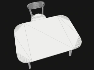 mesa e cadeira de jantar antigas Modelo 3D