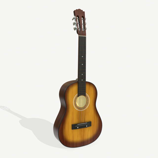 acoustic guitar Modello 3D .c4d .max .obj .3ds .fbx .stl .blend 